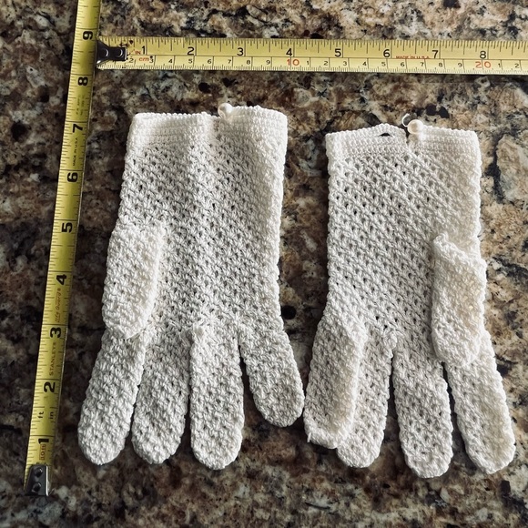 Vintage Special Occasion Cotton/Poly Gloves 50-60s - Picture 4 of 7